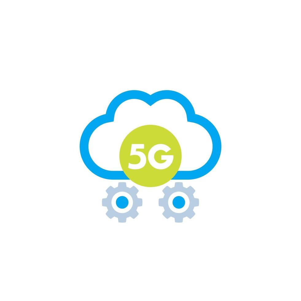 Ícone de rede 5g com cloud.eps vetor