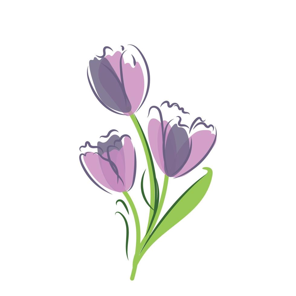 vetor conjunto do isolado tulips.tulips do diferente cores dentro uma plano estilo. Primavera grande venda cartão.modelo banners,papel de parede,folhetos, convite, cartazes, folheto, comprovante desconto.