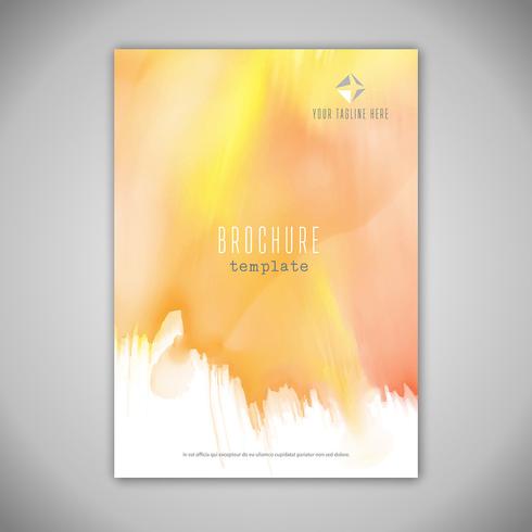 Design de brochura comercial com textura aquarela vetor