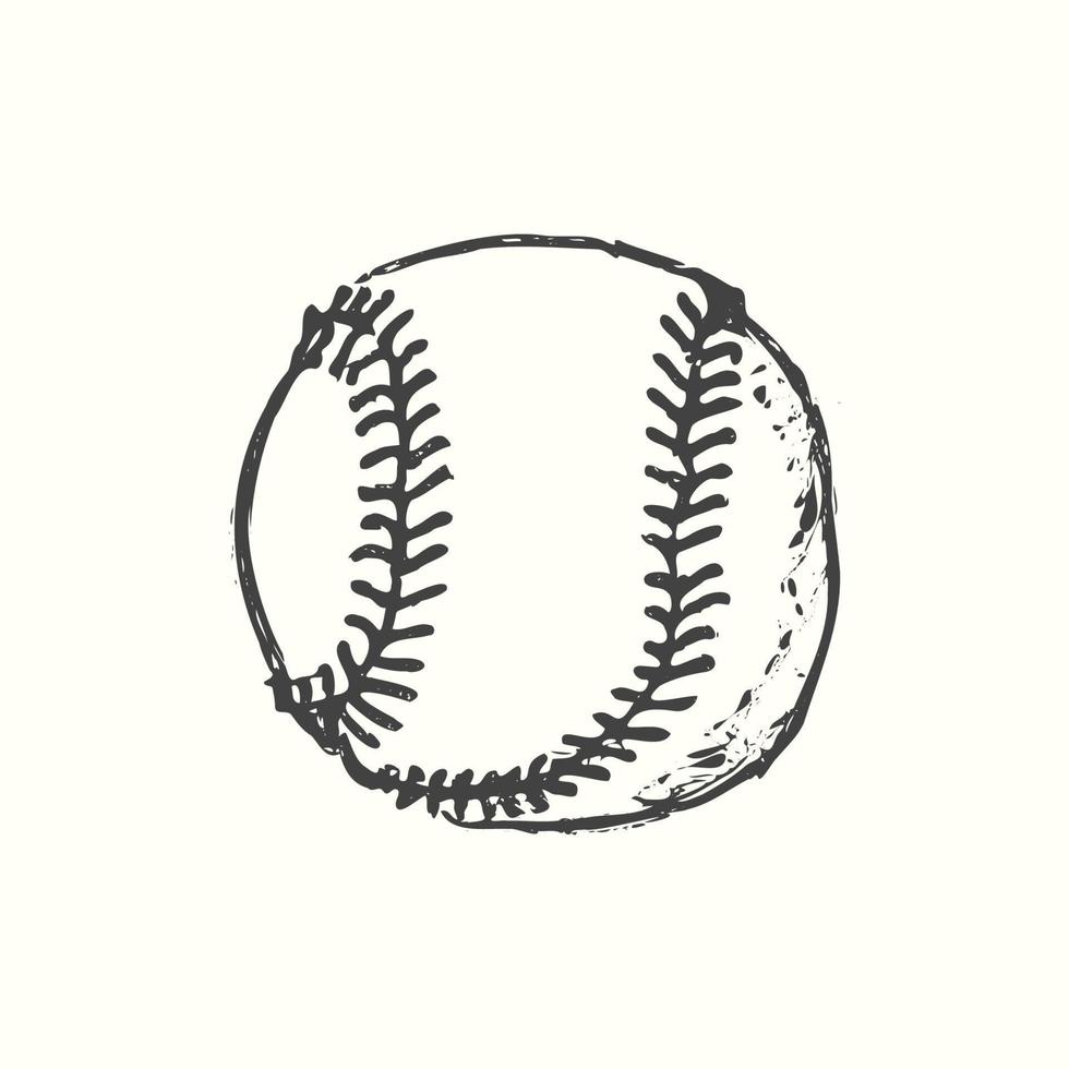 beisebol softbol vetor ilustração dentro Preto. detalhado vintage estilo desenhando