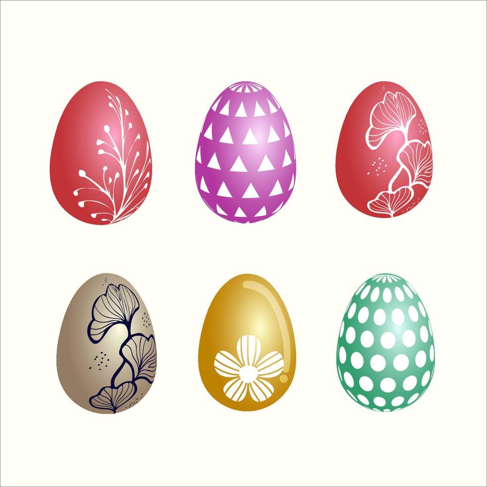 coloração Páscoa ovos coleção, religião feriado e caça aos ovos vetor