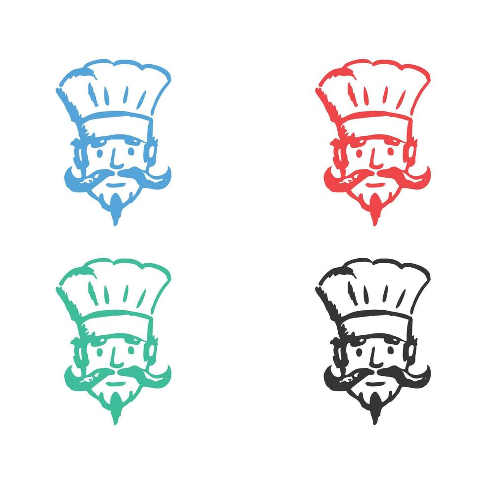 chefe de cozinha desenho animado ícone, cozinha chefe de cozinha chapéu ícone, chefe de cozinha logotipo vetor ícones dentro múltiplo cores