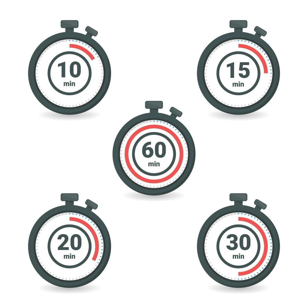 cronômetro com tempo diferente definido vetor