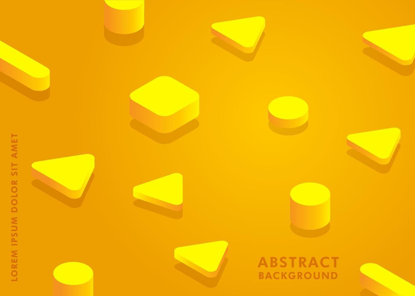 Fundo abstrato geométrico 3D na cor amarela vetor
