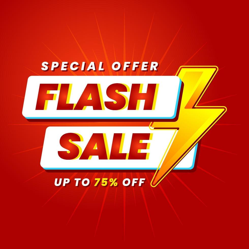 modelo de promoção de banner de venda flash moderno vetor