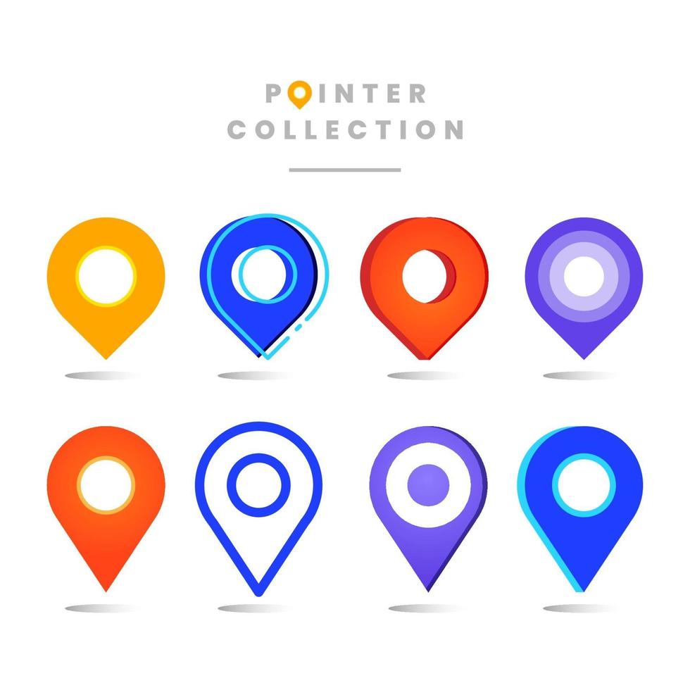 coleção de diferentes localizações de pontos vetor