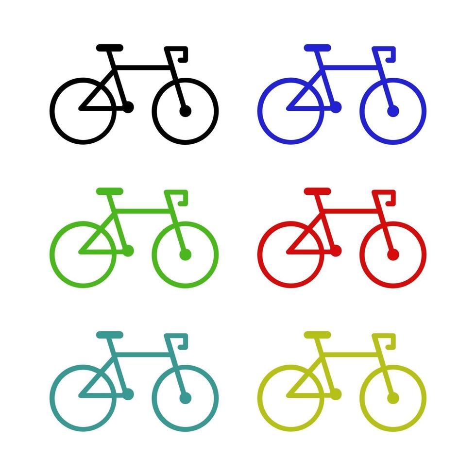 conjunto de bicicletas em fundo branco vetor