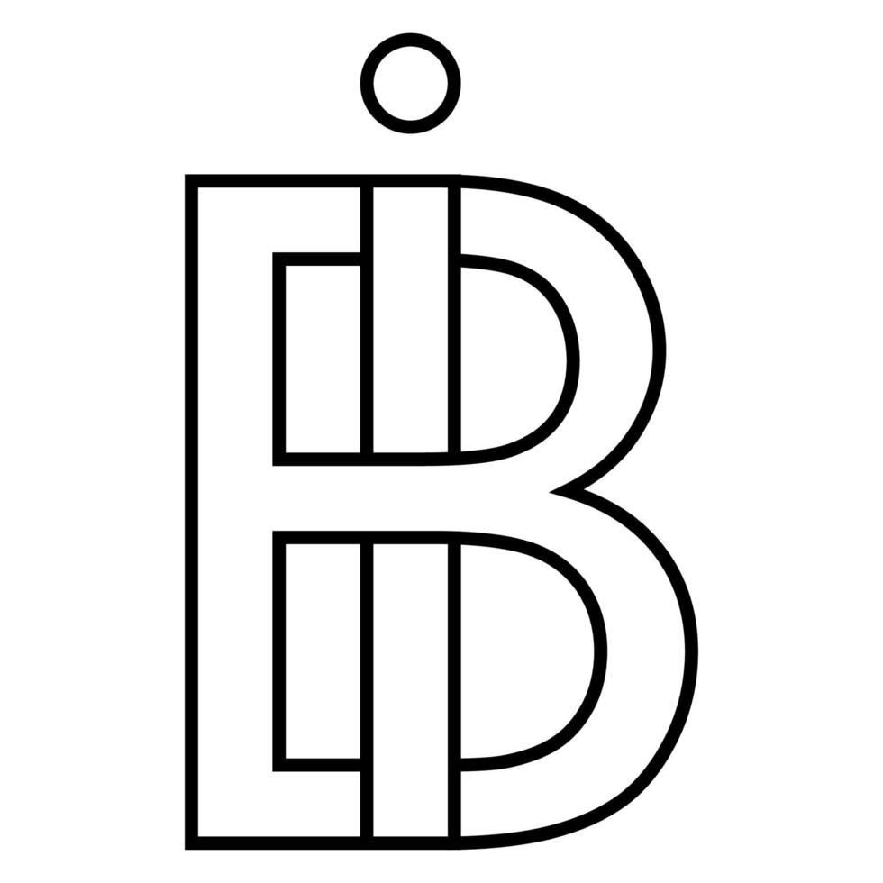logotipo placa ib bi ícone, nft entrelaçado cartas Eu b vetor