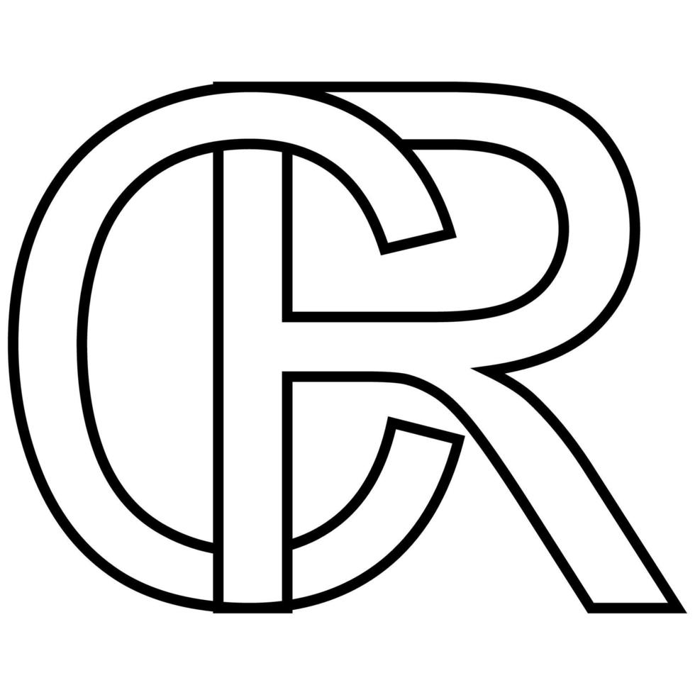logotipo placa rc, cr ícone placa entrelaçado cartas c r logotipo rc cr primeiro capital cartas padronizar alfabeto vetor