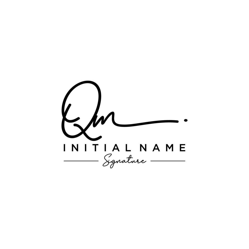 vetor de modelo de logotipo de assinatura de carta qm