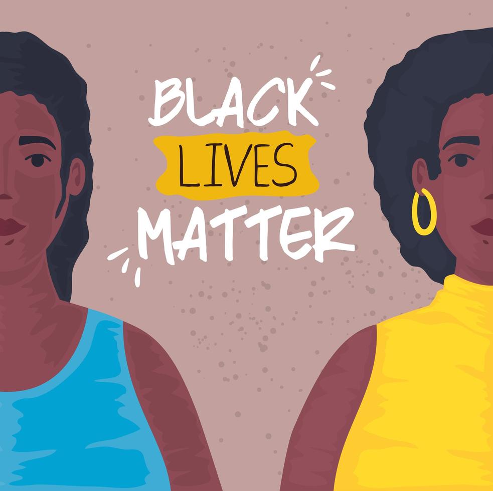 A vida negra é importante para as mulheres, pare o conceito de racismo vetor