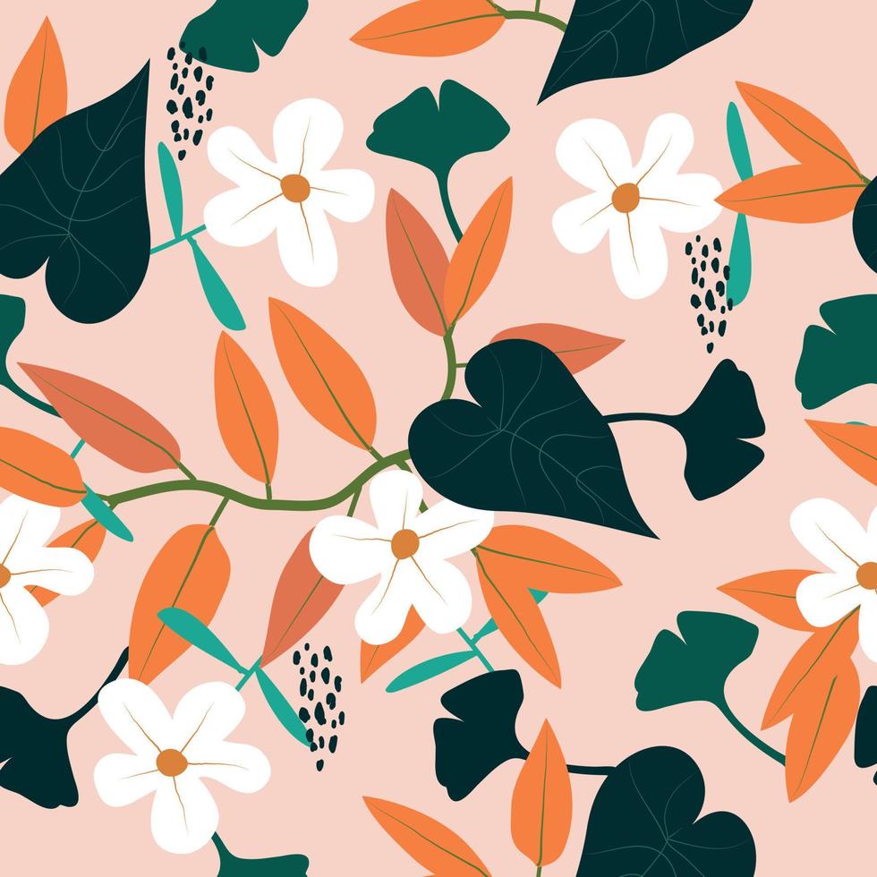 linda mão desenhada padrão floral vintage sem costura ilustração vetorial de fundo para moda, tecido, papel de parede e design de impressão vetor