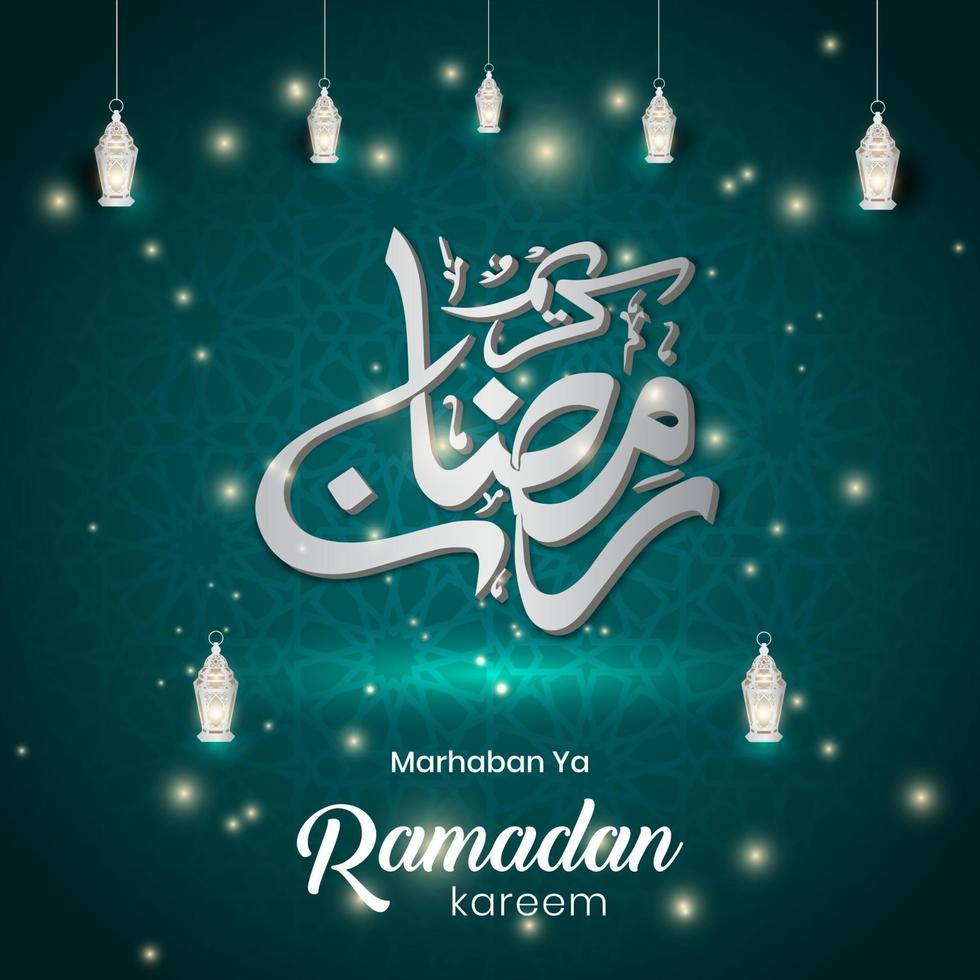 projeto de vetor do dia sagrado islâmico ramadan kareem. marhaban ya ramadan