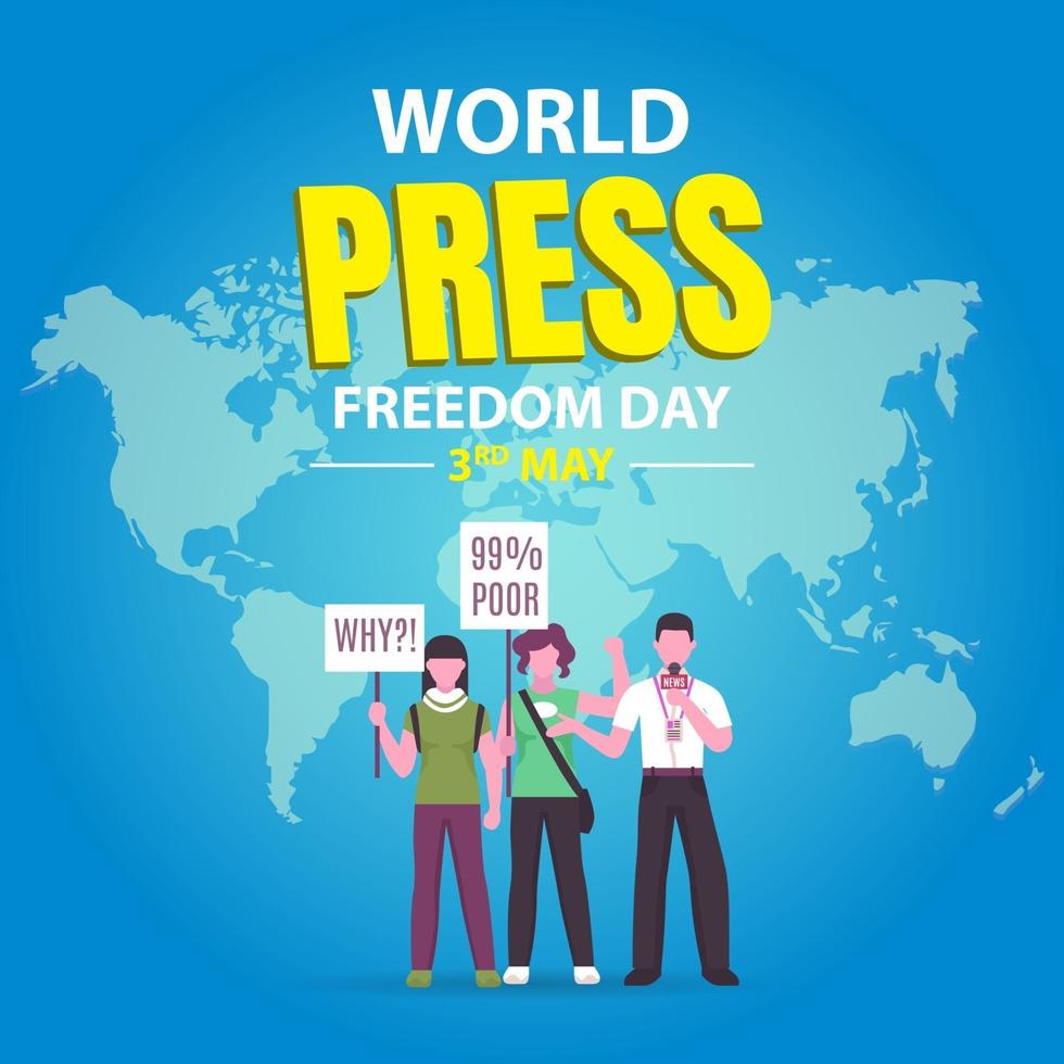 dia da liberdade de imprensa mundial azul fundo digno vetor
