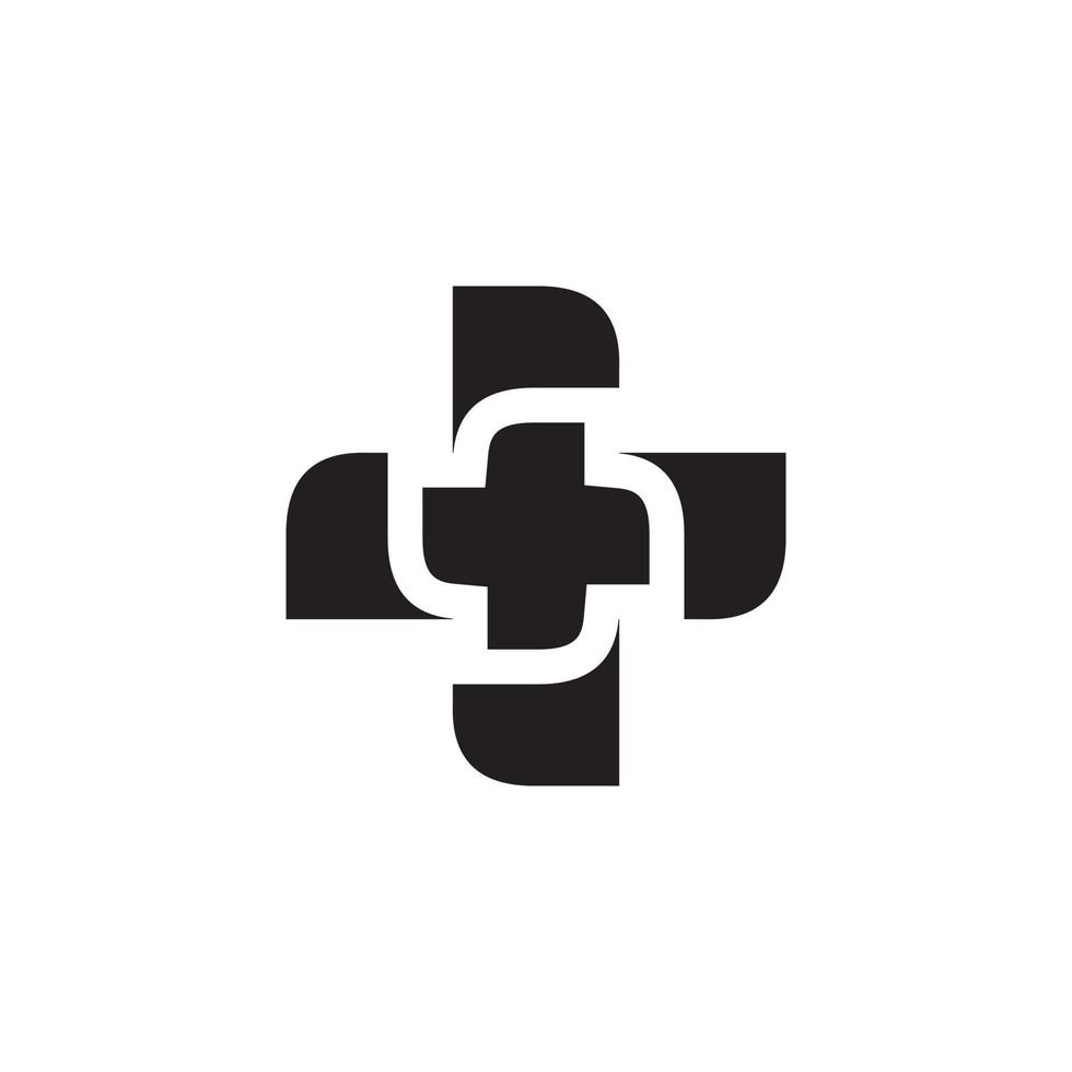 médico Cruz logotipo Projeto vetor ilustração isolado em branco fundo.