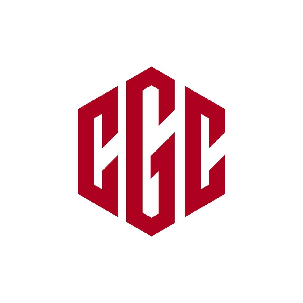 vermelho carta cgc logotipo hexágono isolado em branco fundo. vetor