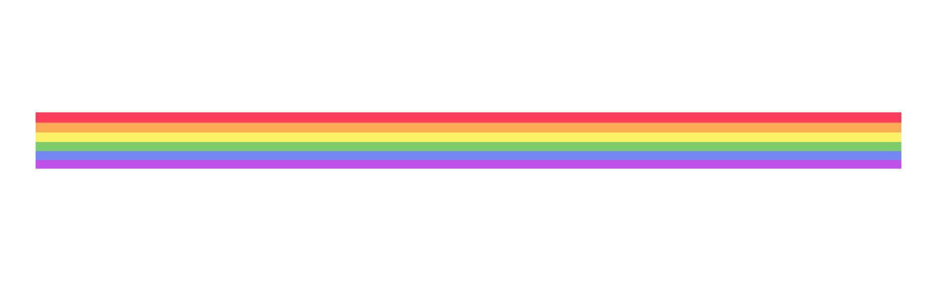 arco Iris bandeira fronteira. orgulho mês divisor simples vetor ilustração clipart