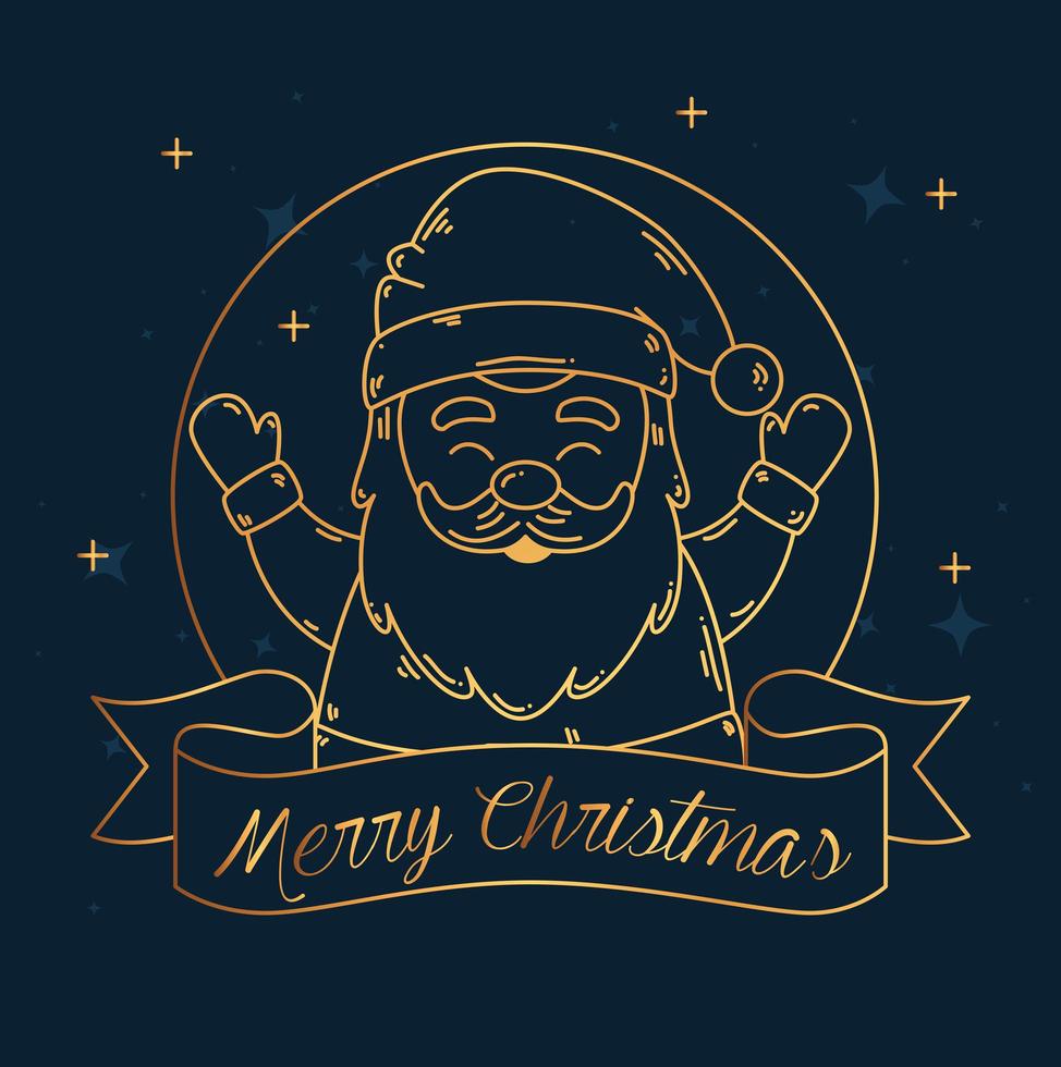 banner de feliz natal e feliz ano novo com o papai noel vetor