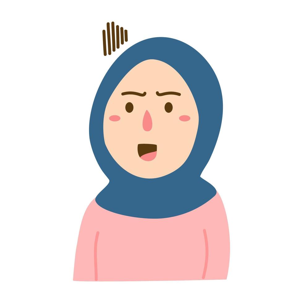 fofa hijab menina com vários expressão vetor