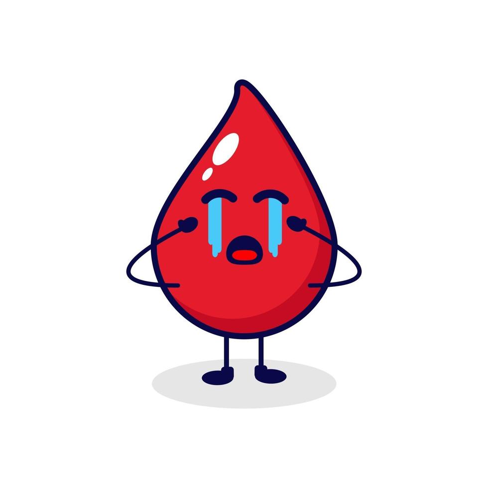 ilustração de personagem fofo choro de sangue vetor