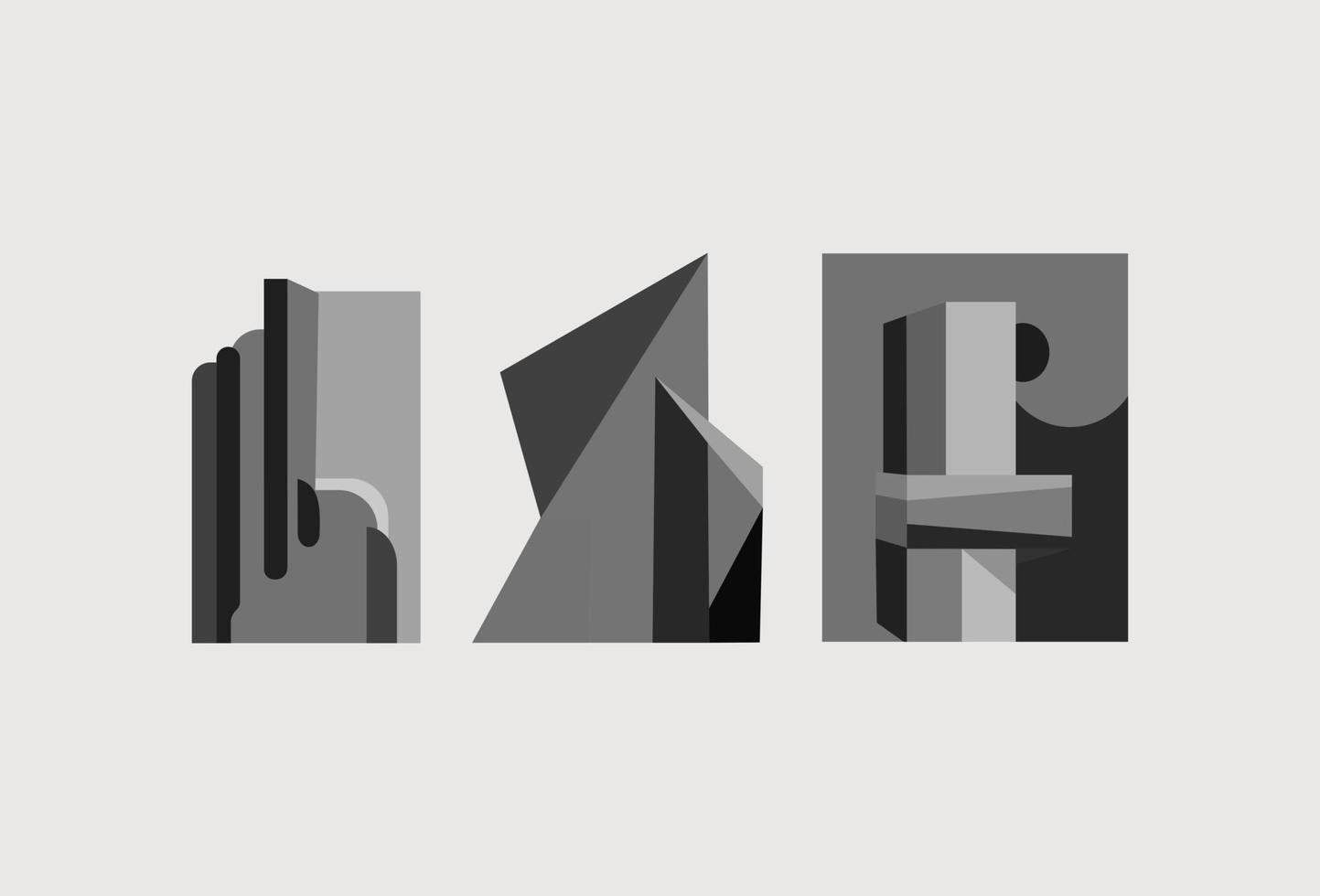 minimalista geométrico brutal formas.preto básico Memphis abstrato form.bauhaus elementos. arte vetor conjunto en na moda moderno cores.