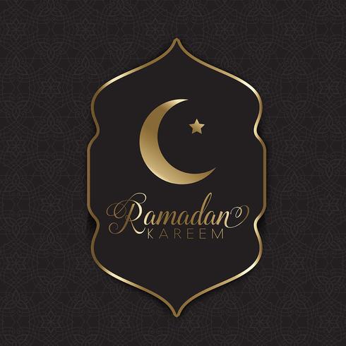 Fundo de Ramadan de ouro e preto vetor