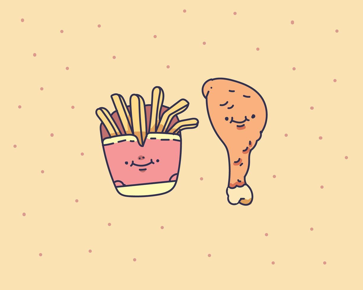 mão desenhar ilustração vetorial de batatas fritas vetor