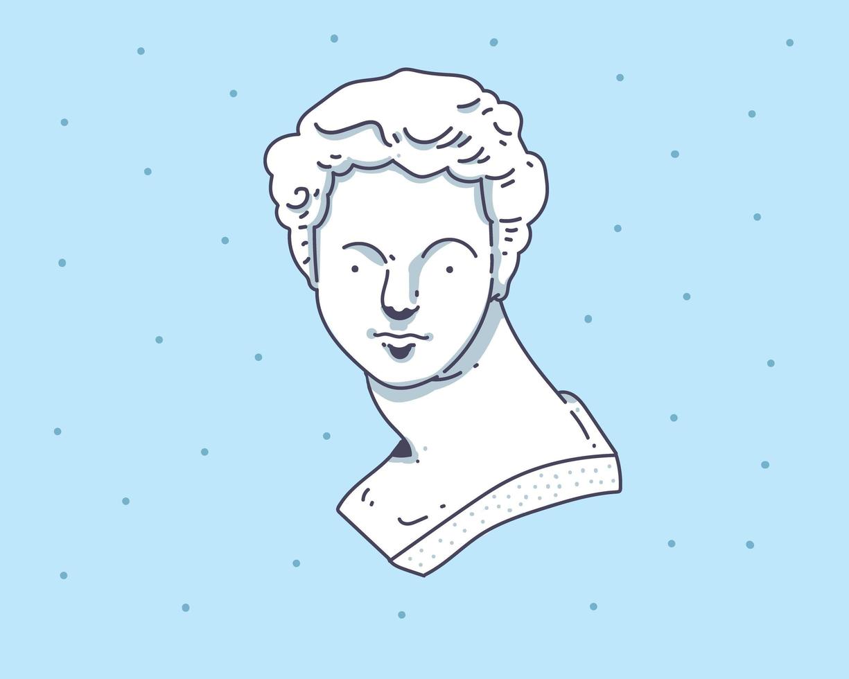 estátua de doodle desenhado à mão vetor