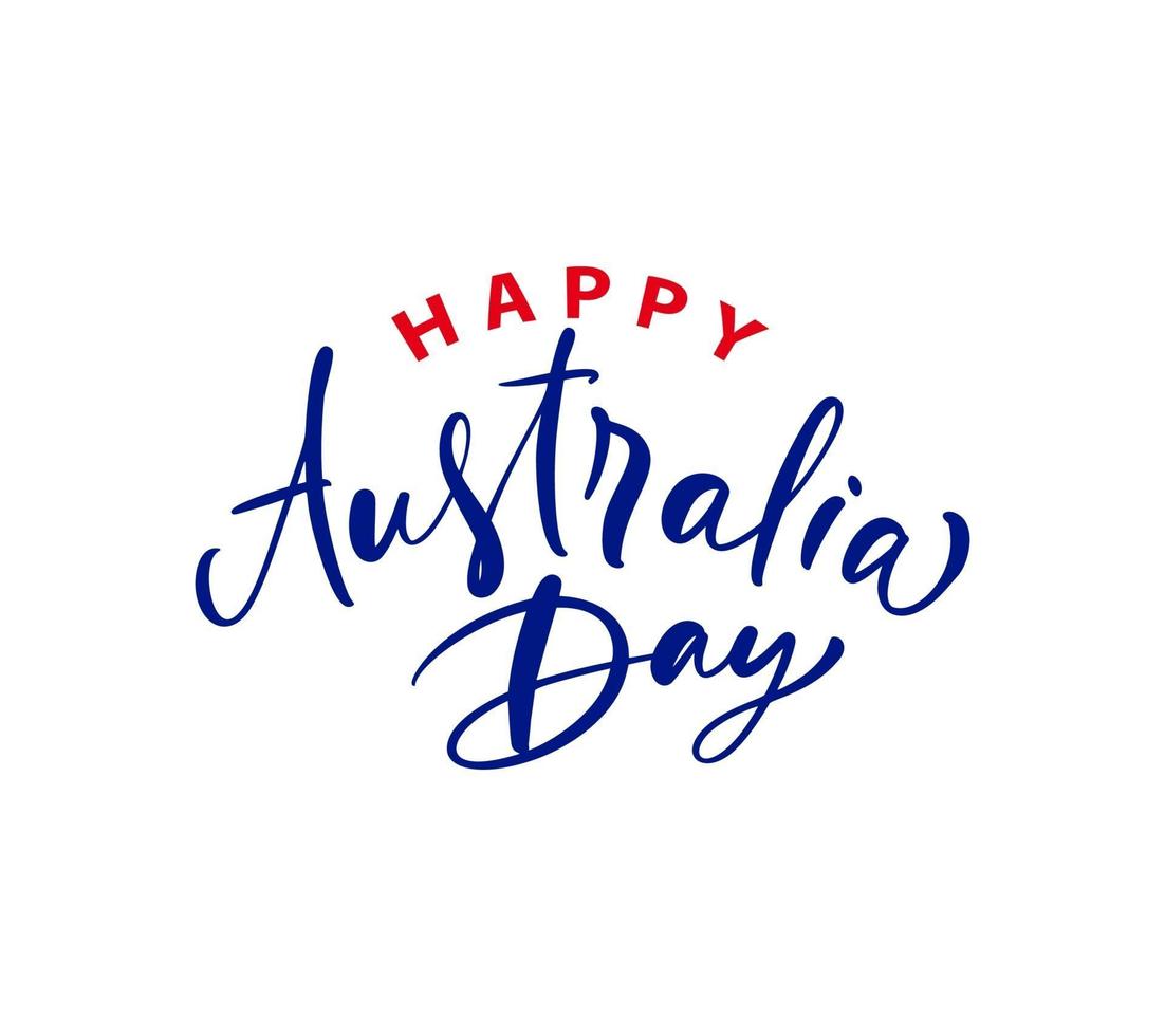 manuscrita texto caligráfico logotipo feliz dia de Austrália letras, caligrafia. isolado no fundo branco. ilustração vetorial eps 10 vetor