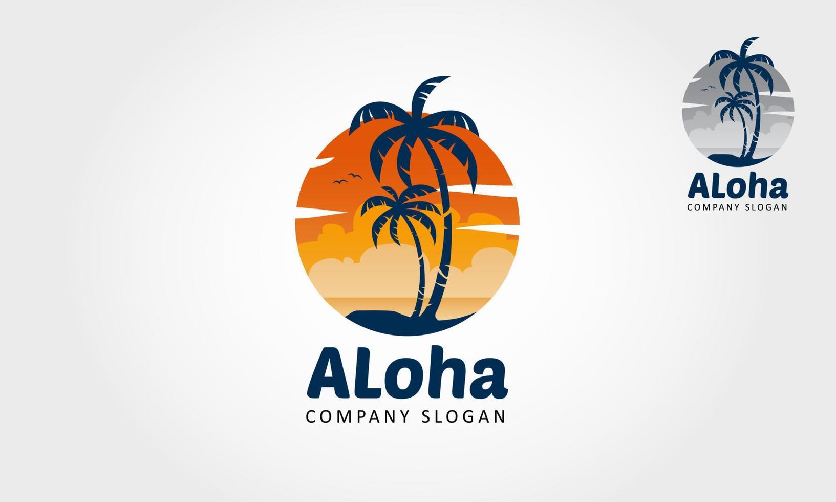 aloha vetor logotipo modelo. isto logotipo vai estar usava para qualquer tipo do de praia Comida ou de praia hotel relacionado negócios.