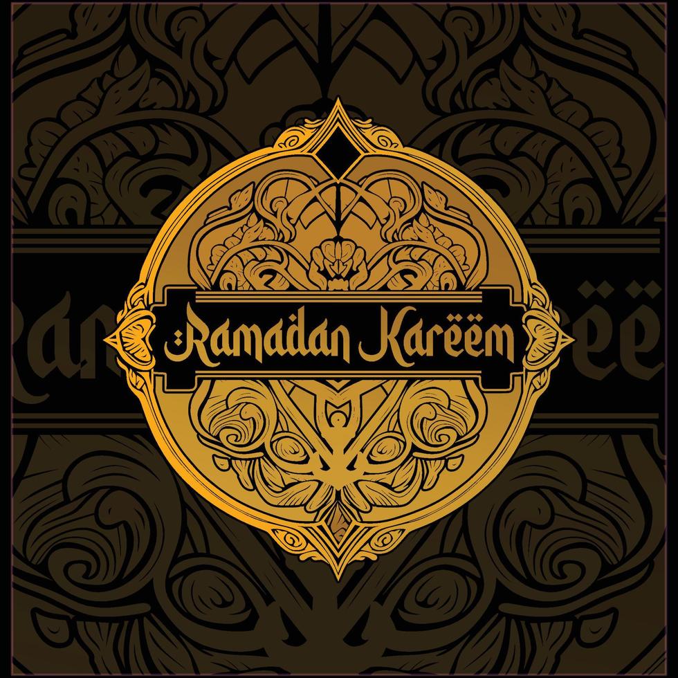 Ramadã kareem decorativo enfeite ouro vetor