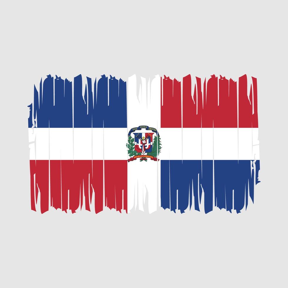 vetor de escova de bandeira da república dominicana