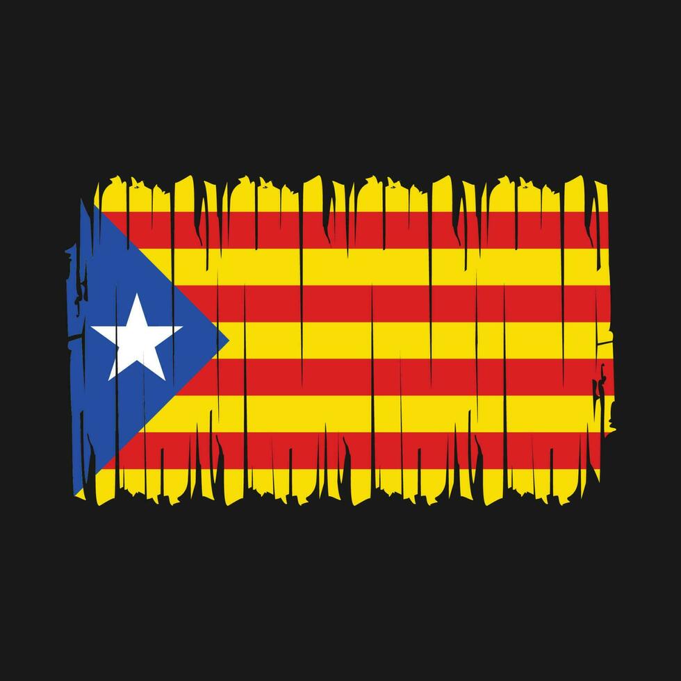 vetor de pincel de bandeira da catalunha