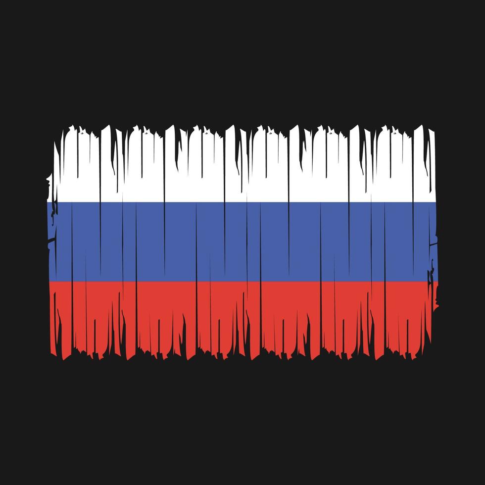 ilustração vetorial de pincel de bandeira da rússia vetor