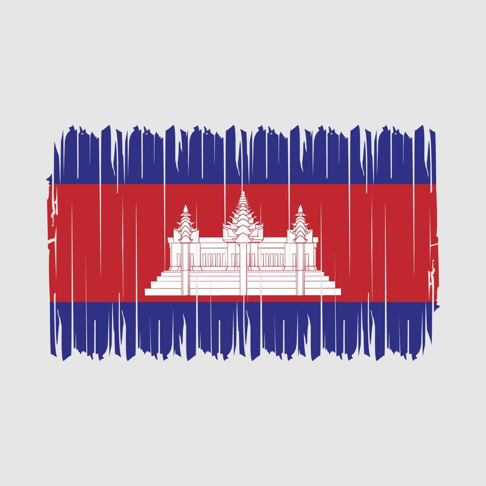 ilustração vetorial de pincel de bandeira do Camboja vetor