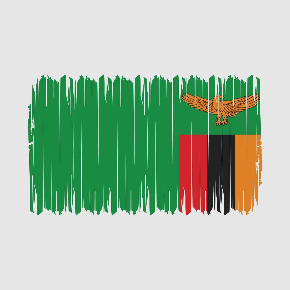 ilustração vetorial de pincel de bandeira da zâmbia vetor