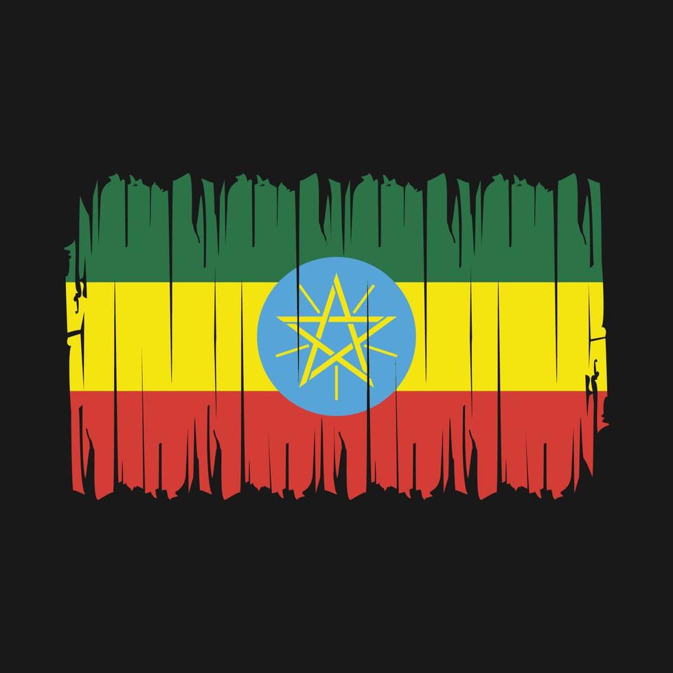 vetor de escova de bandeira da etiópia
