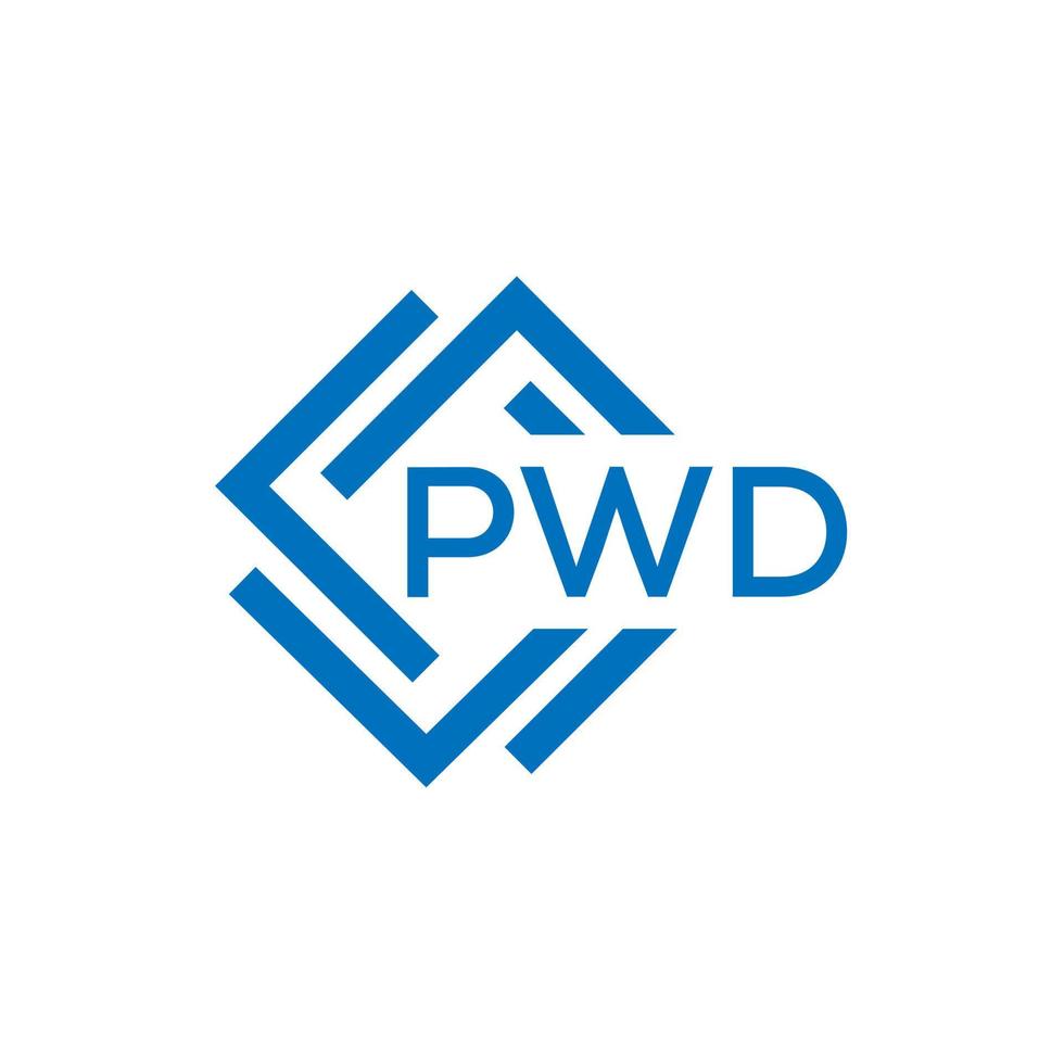 pwd criativo círculo carta logotipo conceito. pwd carta Projeto. vetor