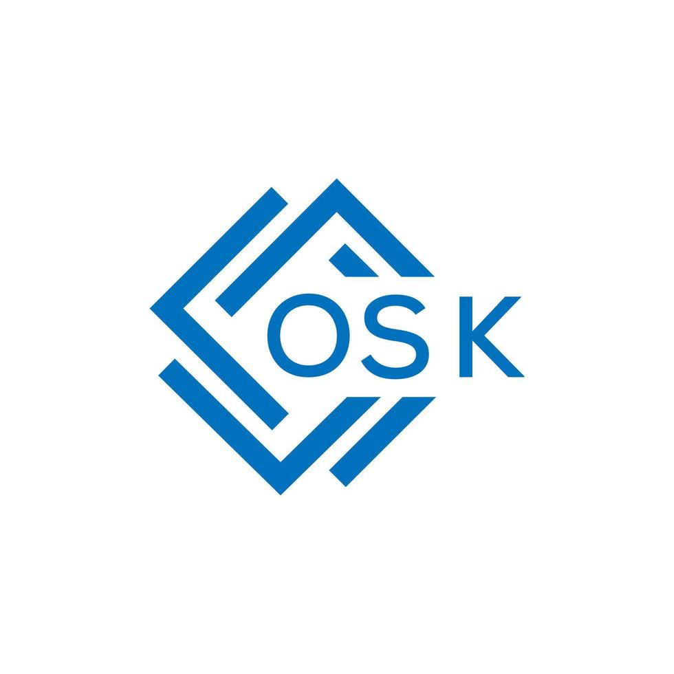 osk carta logotipo Projeto em branco fundo. osk criativo círculo carta logotipo conceito. osk carta Projeto. vetor