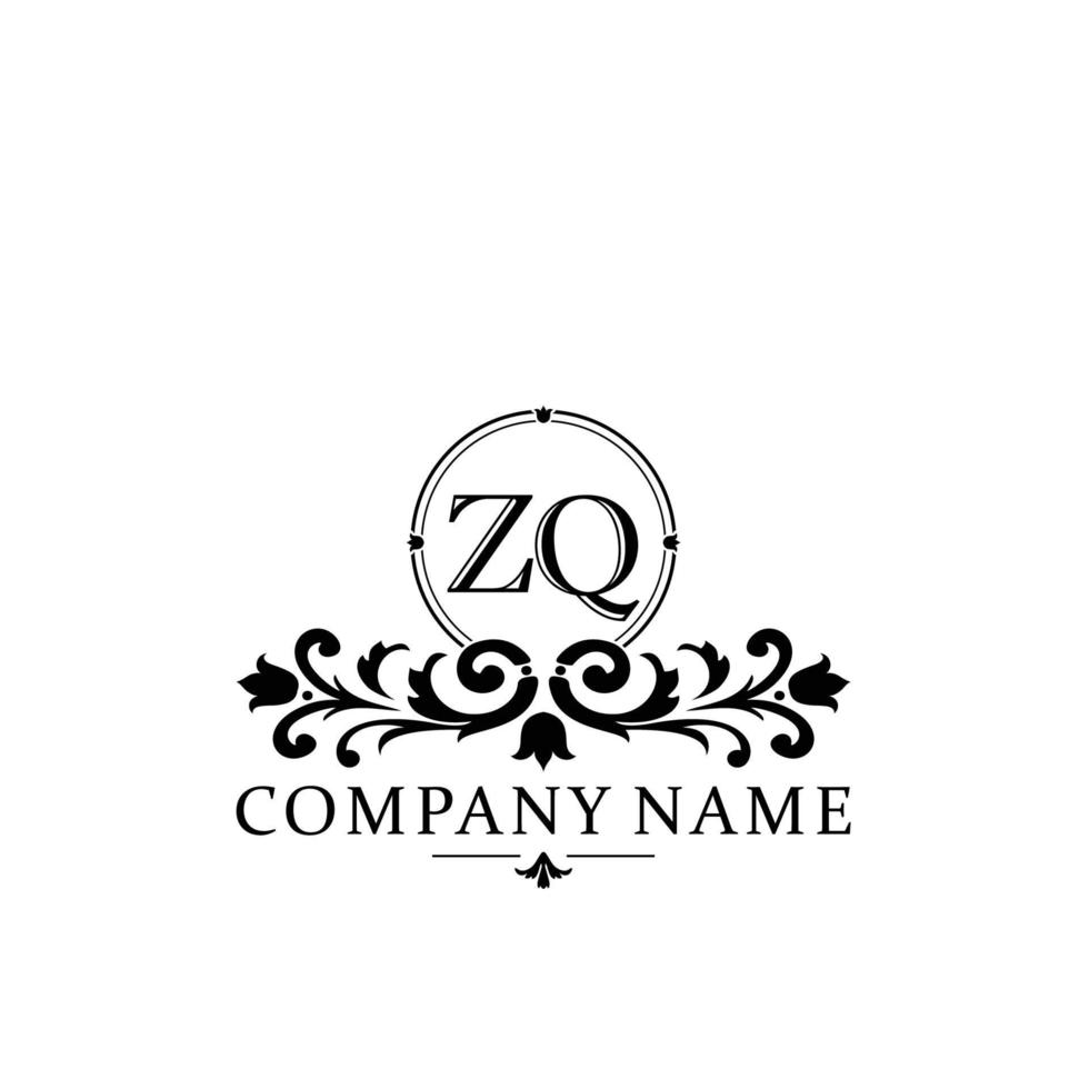 carta zq floral logotipo Projeto. logotipo para mulheres beleza salão massagem Cosmético ou spa marca vetor