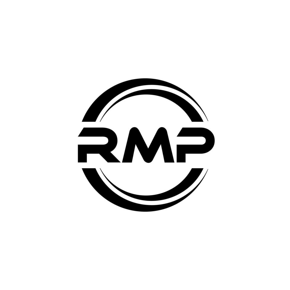 design de logotipo de carta rmp na ilustração. logotipo vetorial, desenhos de caligrafia para logotipo, pôster, convite, etc. vetor