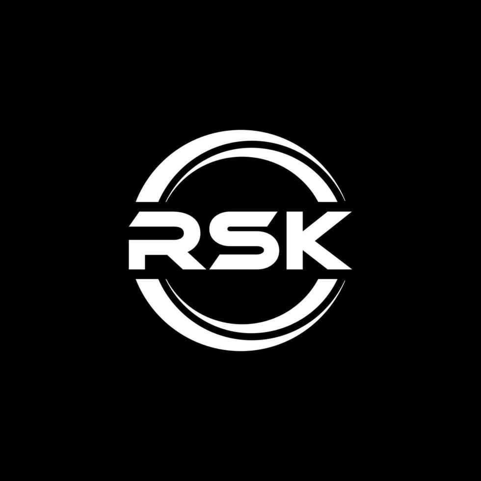 design de logotipo de carta rsk na ilustração. logotipo vetorial, desenhos de caligrafia para logotipo, pôster, convite, etc. vetor