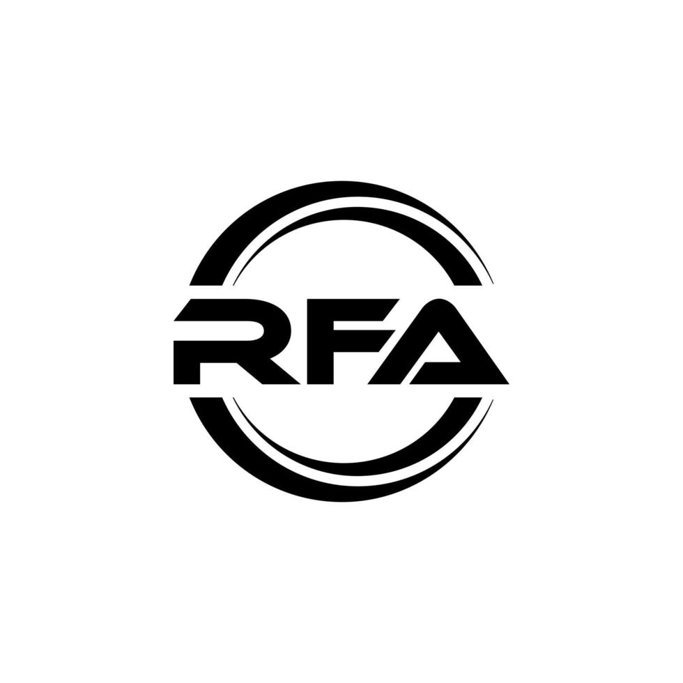 design de logotipo de carta rfa na ilustração. logotipo vetorial, desenhos de caligrafia para logotipo, pôster, convite, etc. vetor