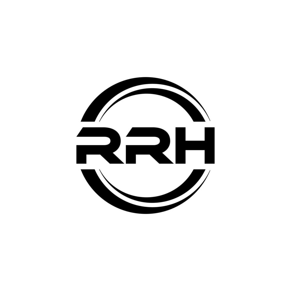 design de logotipo de carta rrh na ilustração. logotipo vetorial, desenhos de caligrafia para logotipo, pôster, convite, etc. vetor
