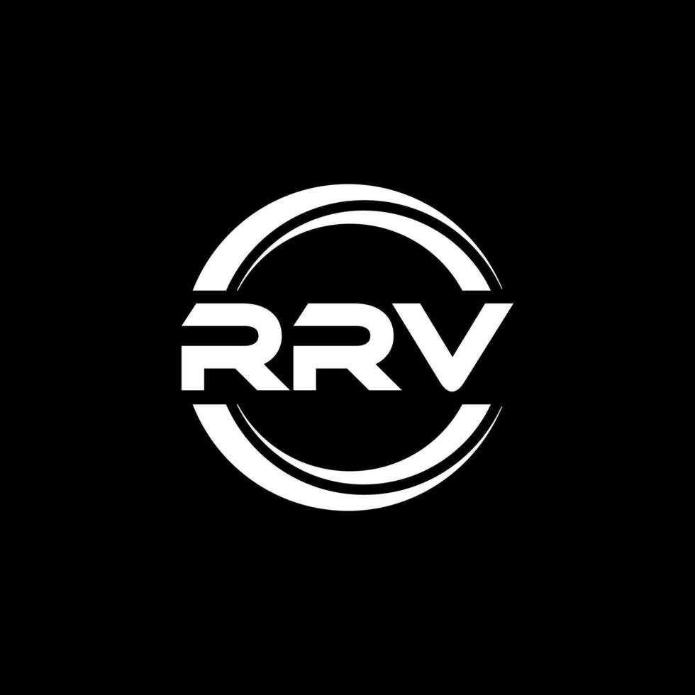 design de logotipo de carta rrv na ilustração. logotipo vetorial, desenhos de caligrafia para logotipo, pôster, convite, etc. vetor