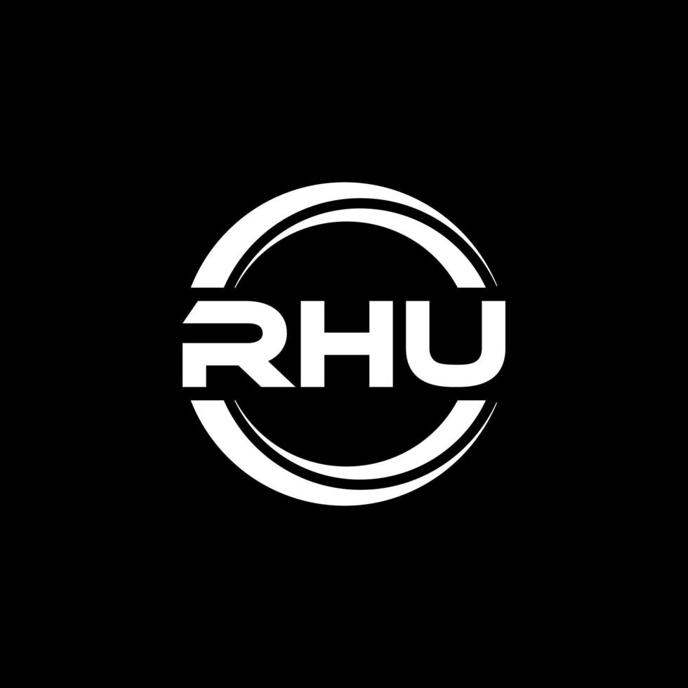 rhu carta design de logotipo na ilustração. logotipo vetorial, desenhos de caligrafia para logotipo, pôster, convite, etc. vetor