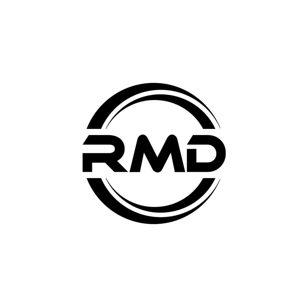 design de logotipo de carta rmd na ilustração. logotipo vetorial, desenhos de caligrafia para logotipo, pôster, convite, etc. vetor