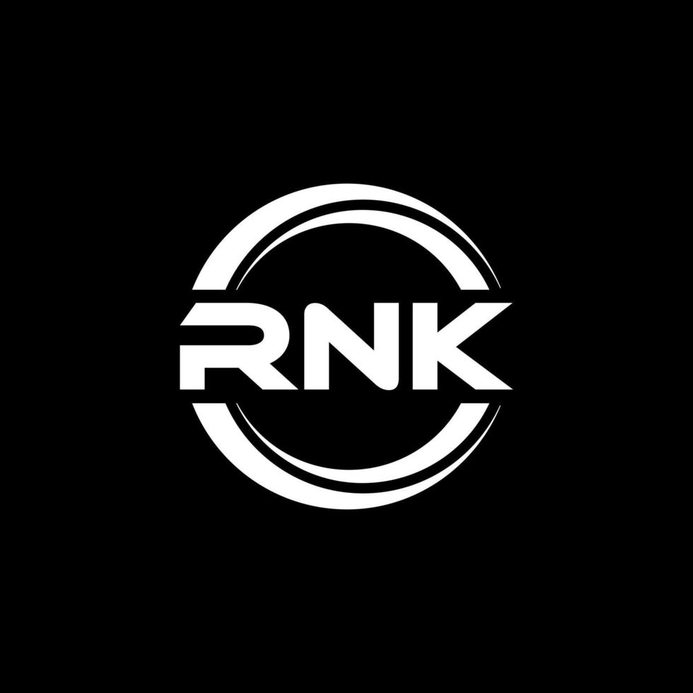 design de logotipo de carta rnk na ilustração. logotipo vetorial, desenhos de caligrafia para logotipo, pôster, convite, etc. vetor