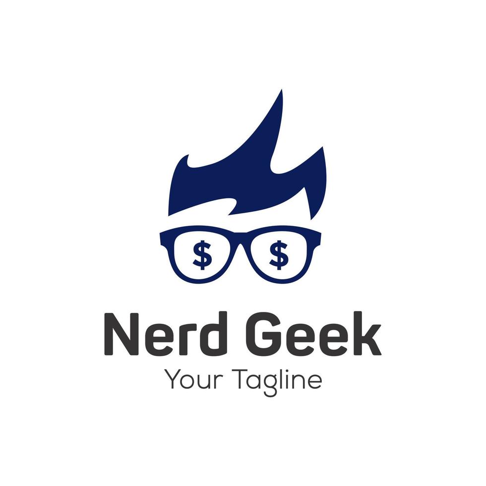 nerd e nerd logotipo personagem estoque imagem vetor modelo