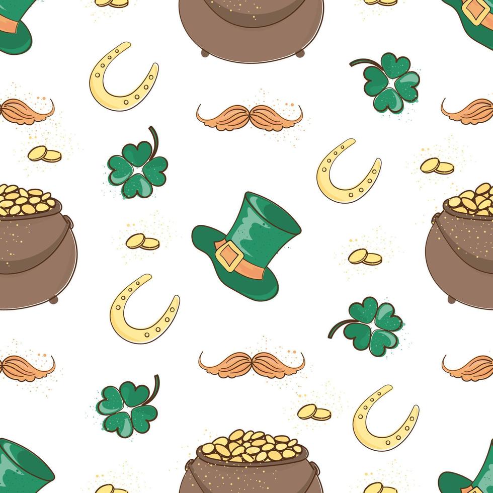 Panela do ouro st patrick dia desatado padronizar vetor ilustração